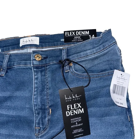 Nicole Miller Classic Blue Skinny Jeans 14 - Picture 3 of 3